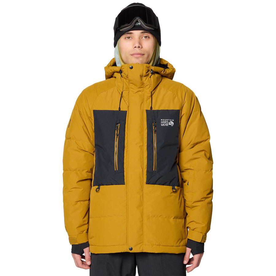 Mountain Hardwear First Tracks Down Jacket - Men's in Olive Gold Black