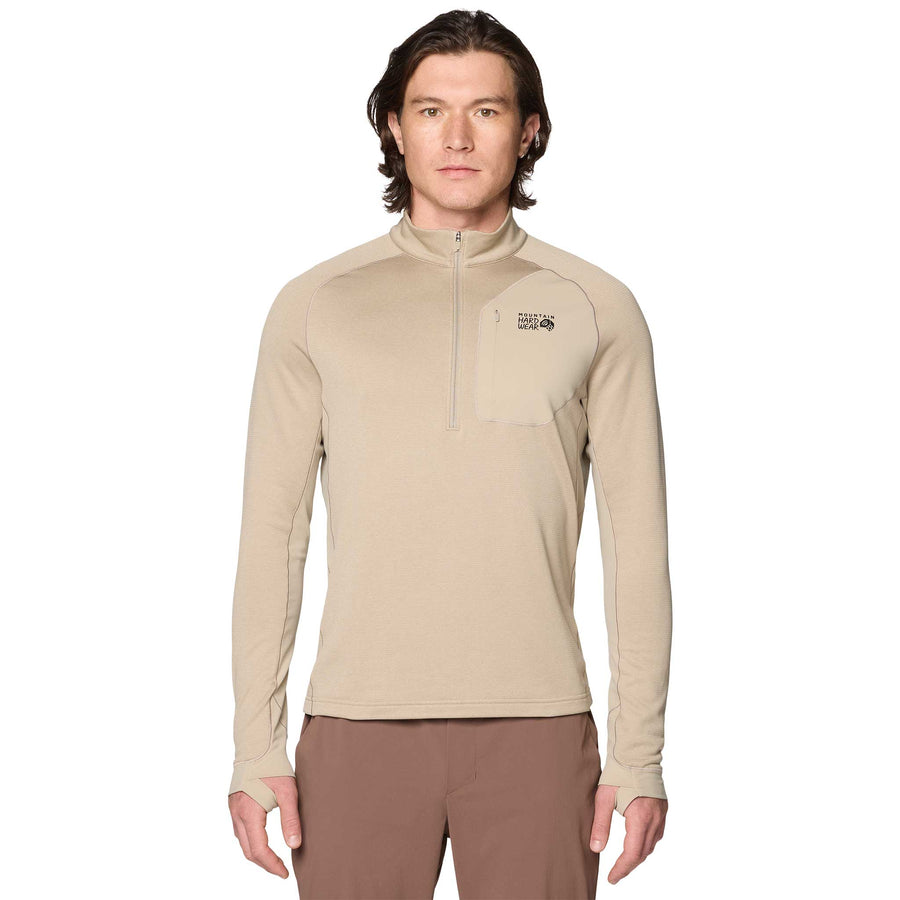 Mountain Hardwear Up First Tech Fleece Quarter Zip - Men's in Badlands Heather