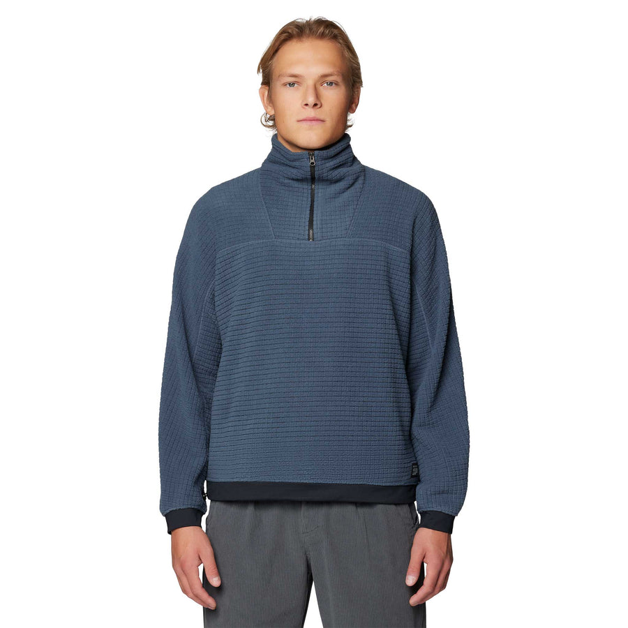 Mountain Hardwear Men's Summit Grid Big Grid Half Zip in Moon Blue.