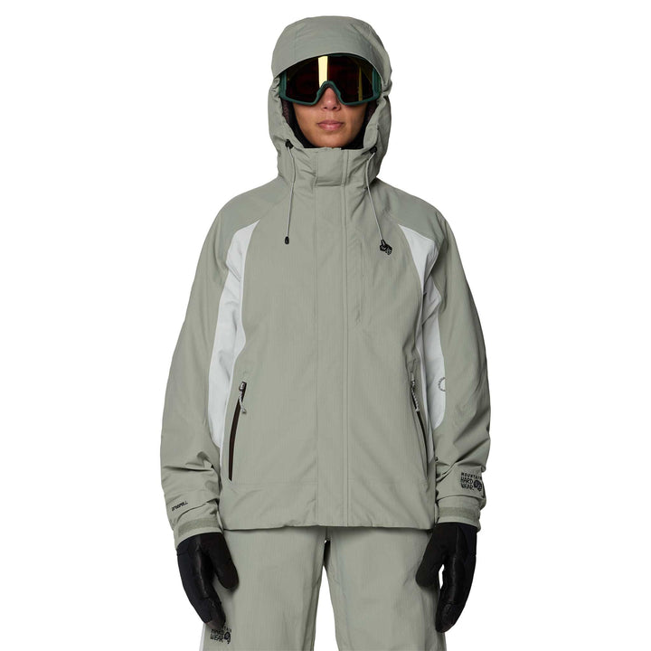 Mountain Hardwear Women's Warp Factor Insulated Jacket in Silt Grey Gamma Grey.