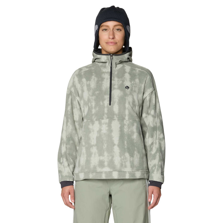 Mountain Hardwear Women's Apres Pro Fleece Hoody in the color Silt Grey Shadow.