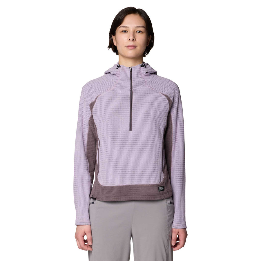 Mountain Hardwear Women's Summit Grid Half Zip Hoody in the color Atmospheric.