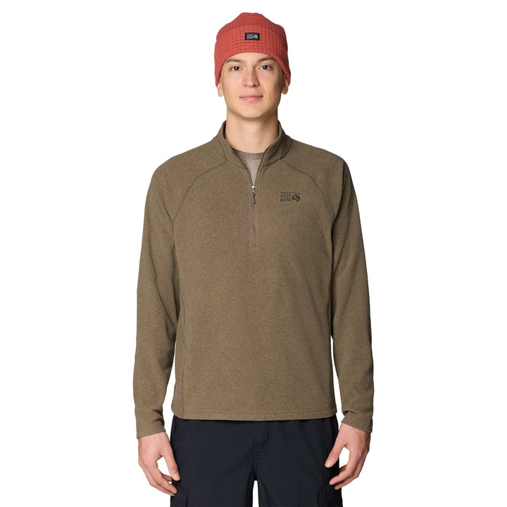 Mountain Hardwear Men's Microchill Quarter Zip in Tierra Heather. 