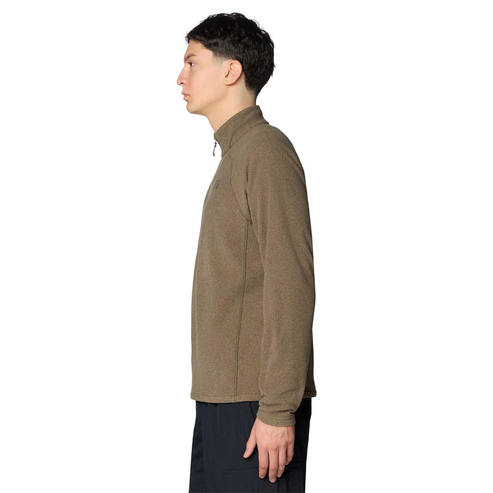 Mountain Hardwear Men's Microchill Quarter Zip in Tierra Heather. 