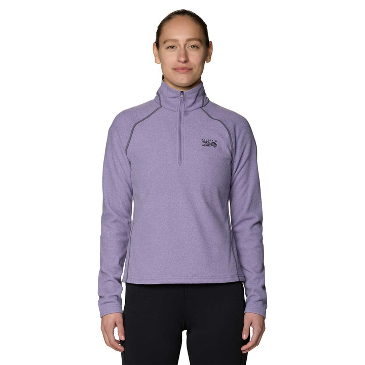 Mountain Hardwear women's Microchill Quarter Zip in Violet Stone Heather.