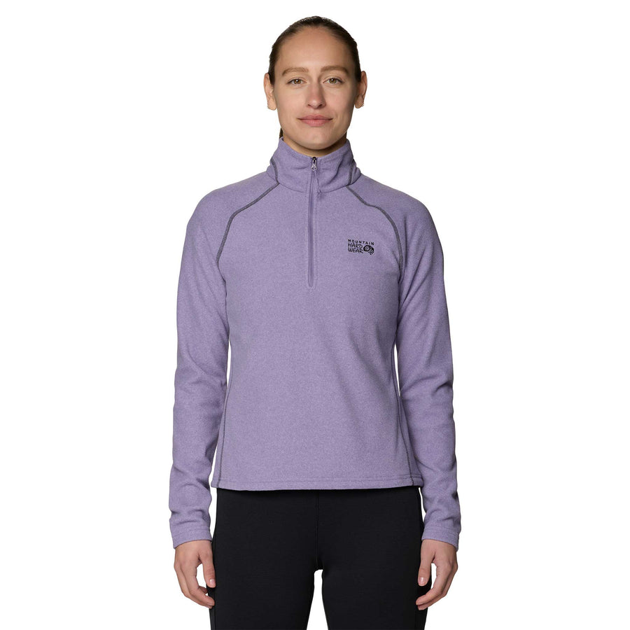 Mountain Hardwear women's Microchill Quarter Zip in Violet Stone Heather.