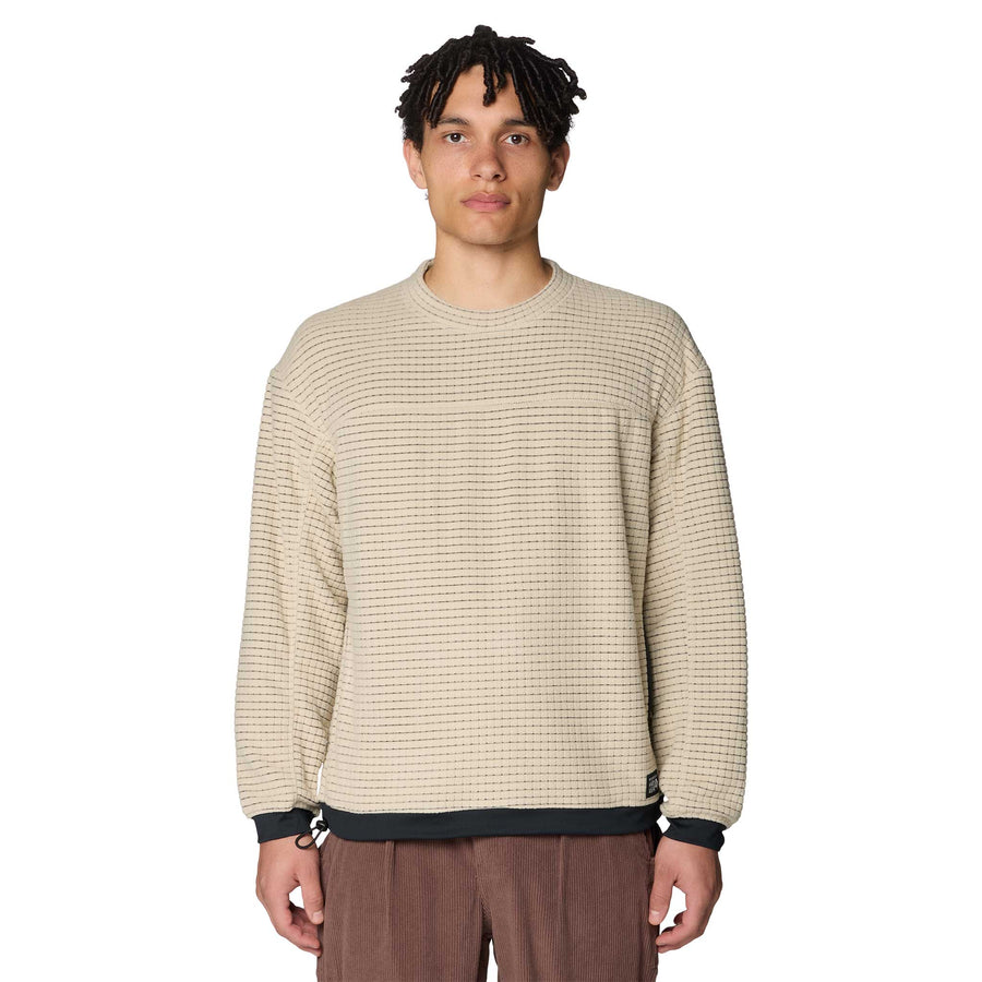 Mountain Hardwear Summit Grid Big Grid Pullover Crew for men in Fossil. 