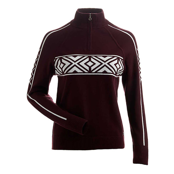 NILS Snowpine Sweater Women's in Cherry and White