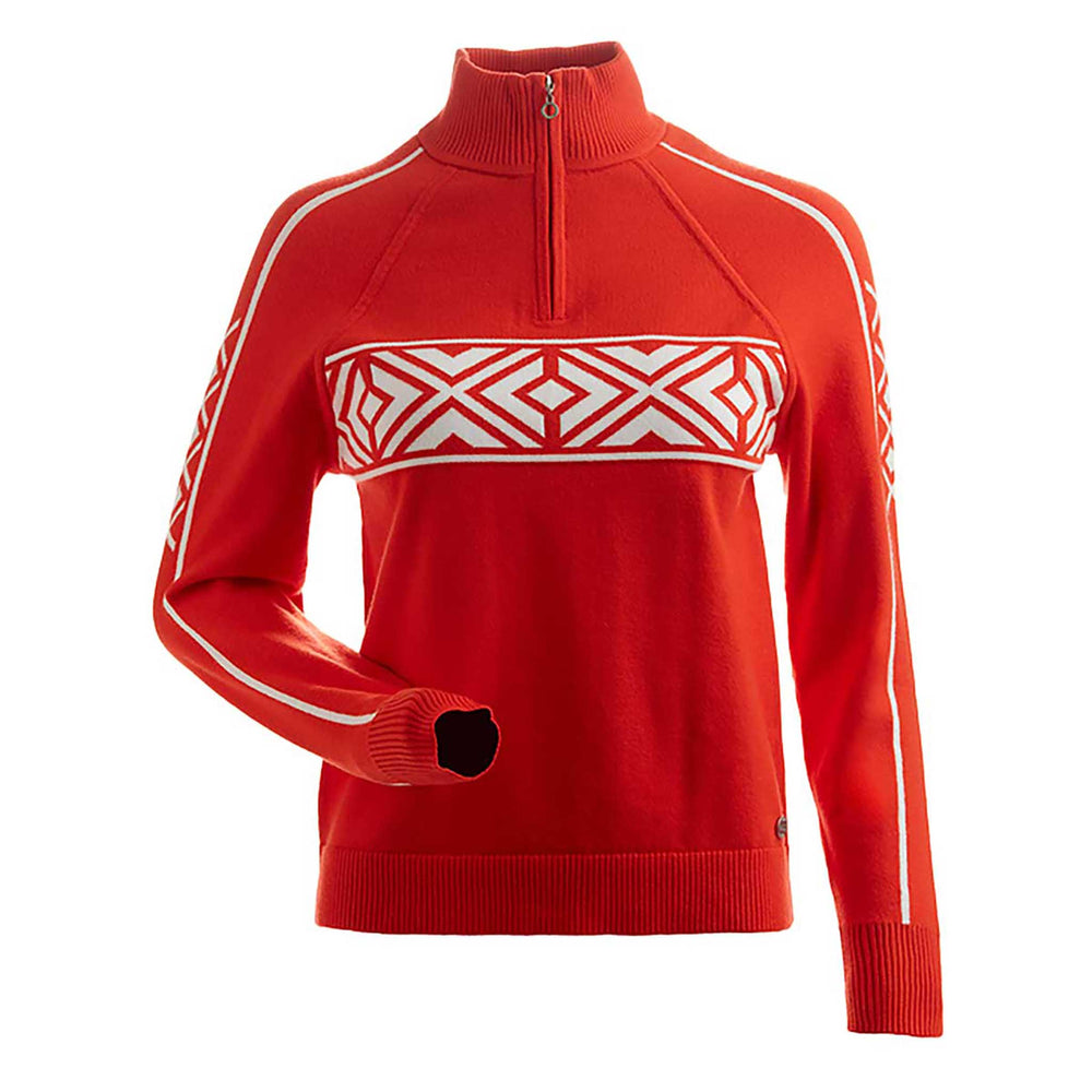 NILS Snowpine Sweater Women's in Flame and White