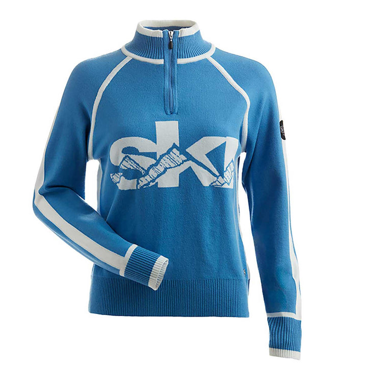 NILS Ski Sweater Women's in Glacier Blue and White