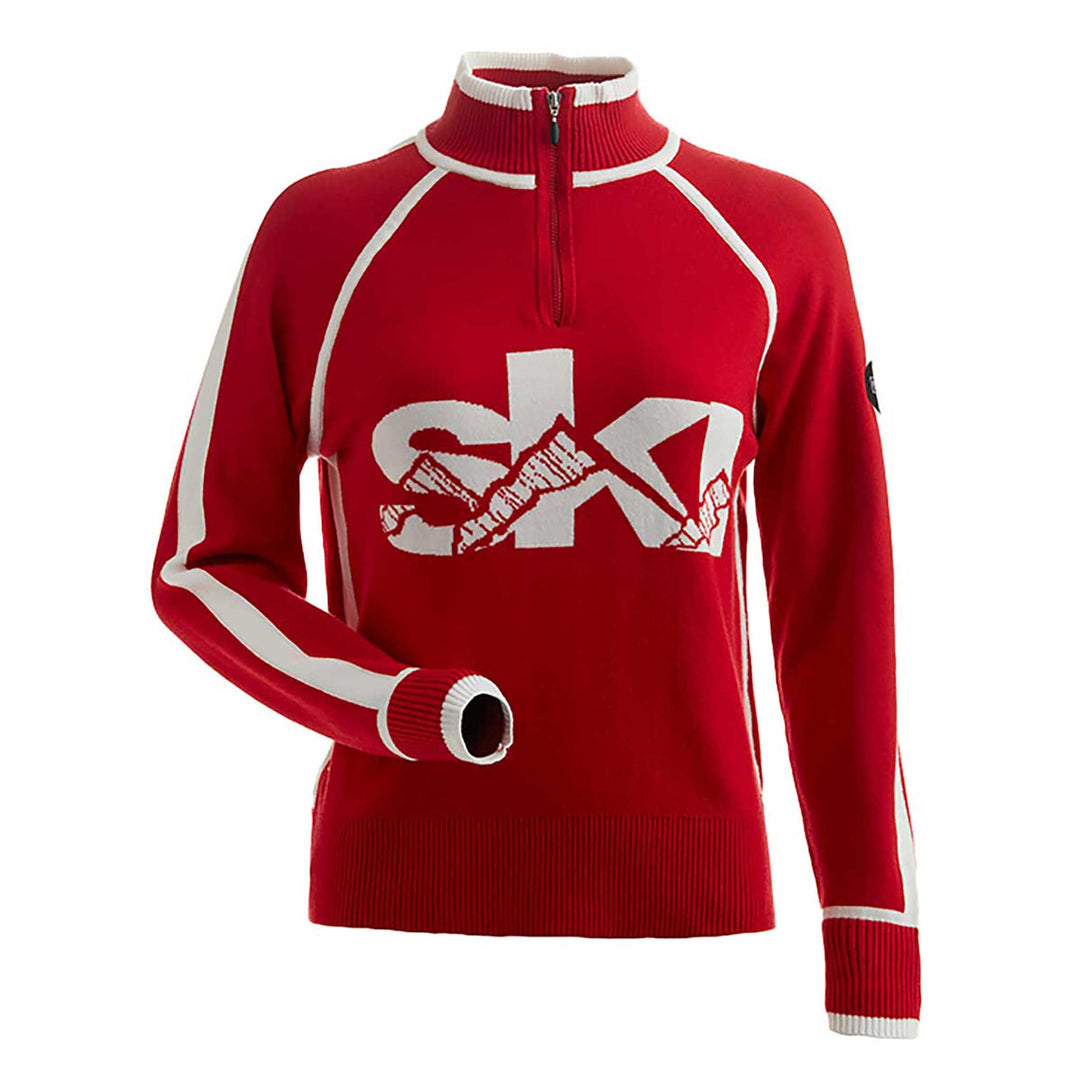 NILS Ski Sweater Women's in Red and White