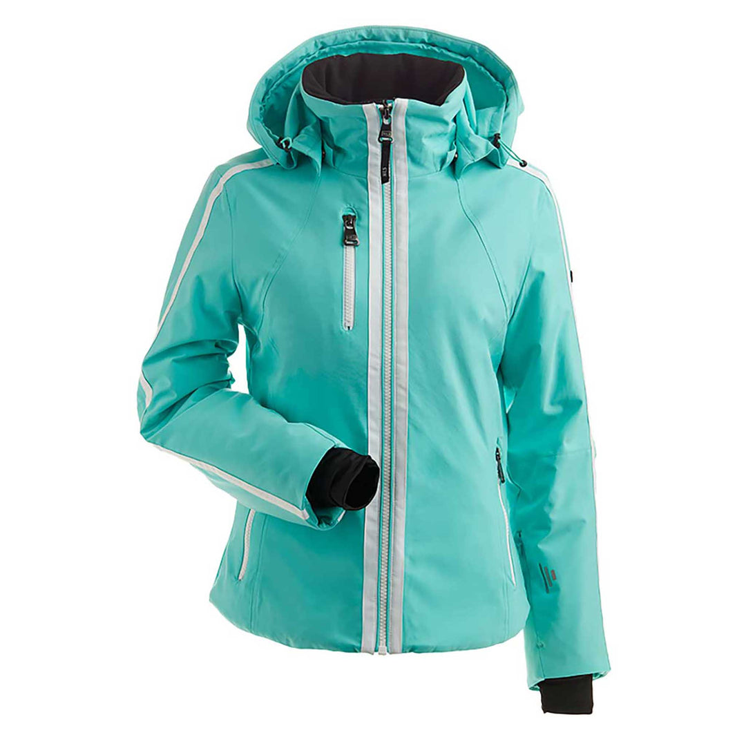 NILS Snowbird Jacket Women's in Aqua and White