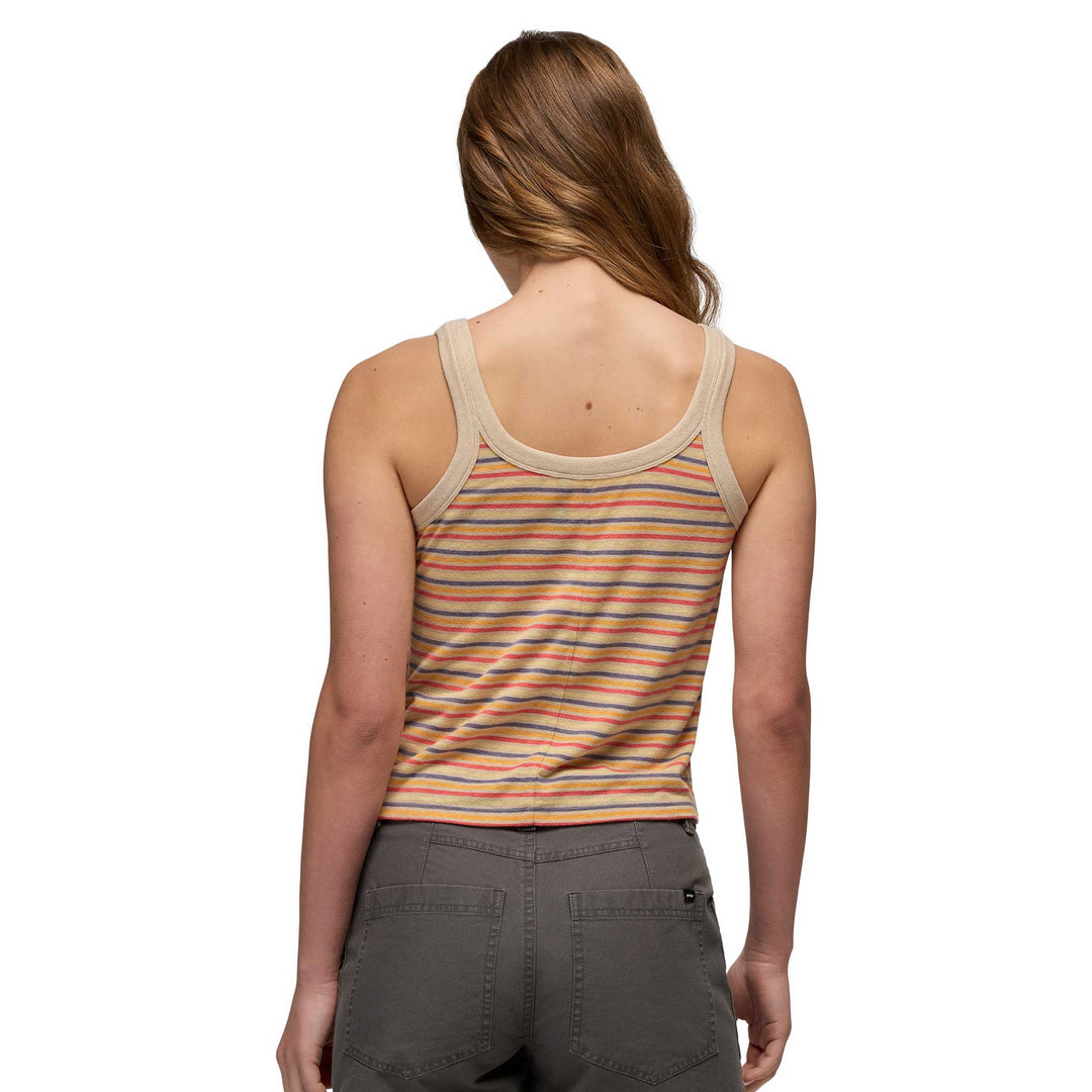 Prana Cozy Up Scoop Tank Women's in Vanilla Bean Stripe