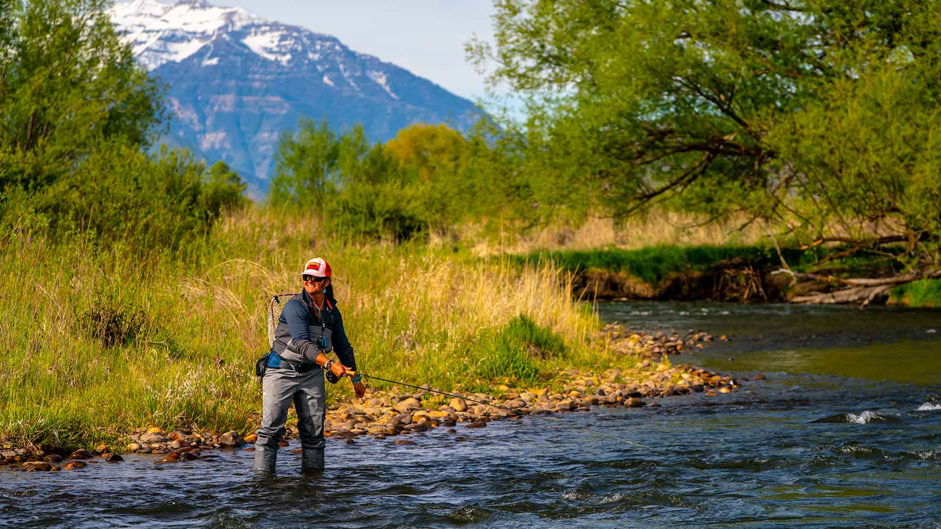 Jans Expert leading a guided fly fishing trip near Park City, Utah.
