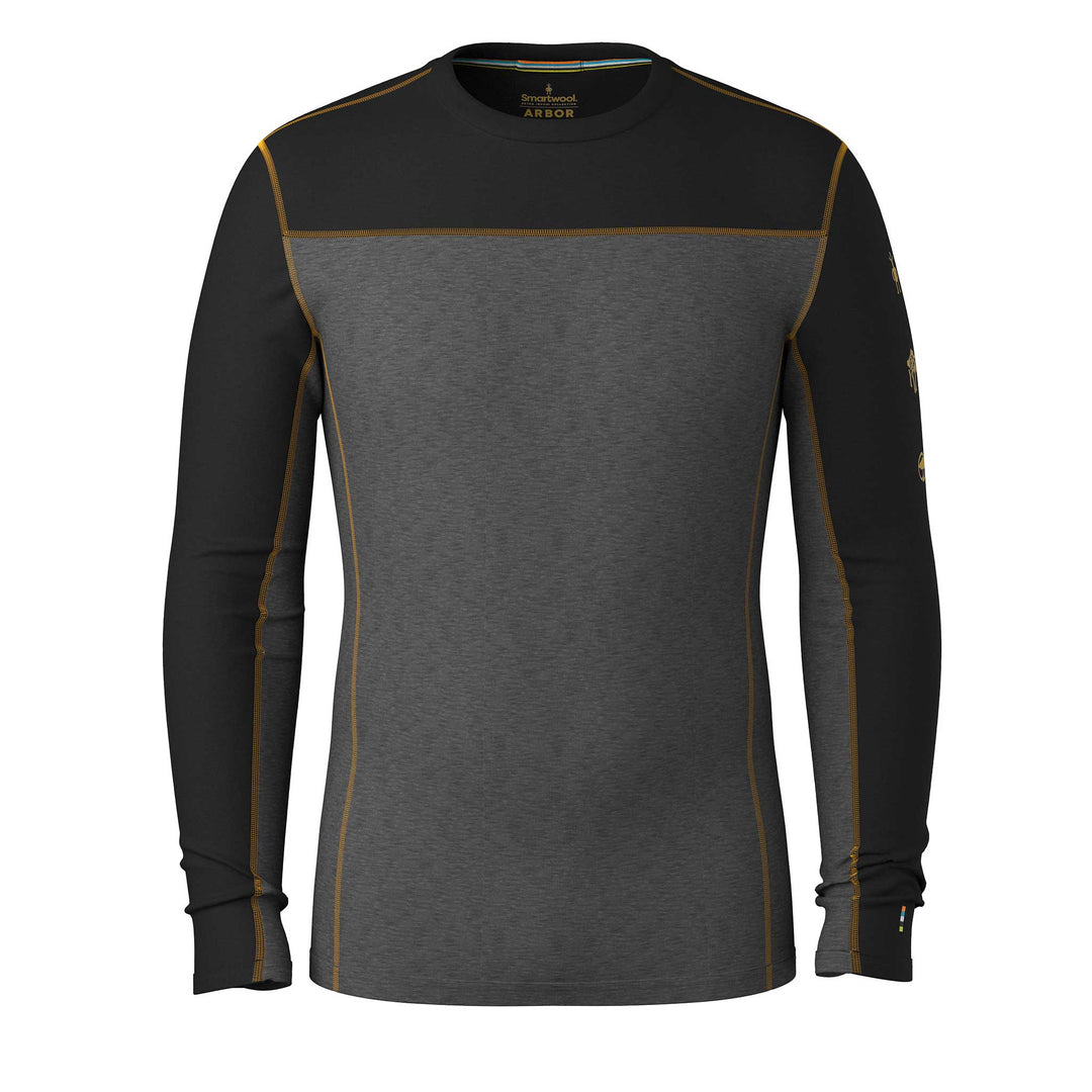 SmartWool Classic Thermal Merino Baselayer Colorblock Crew Top Men's in Charcoal Heather and Black