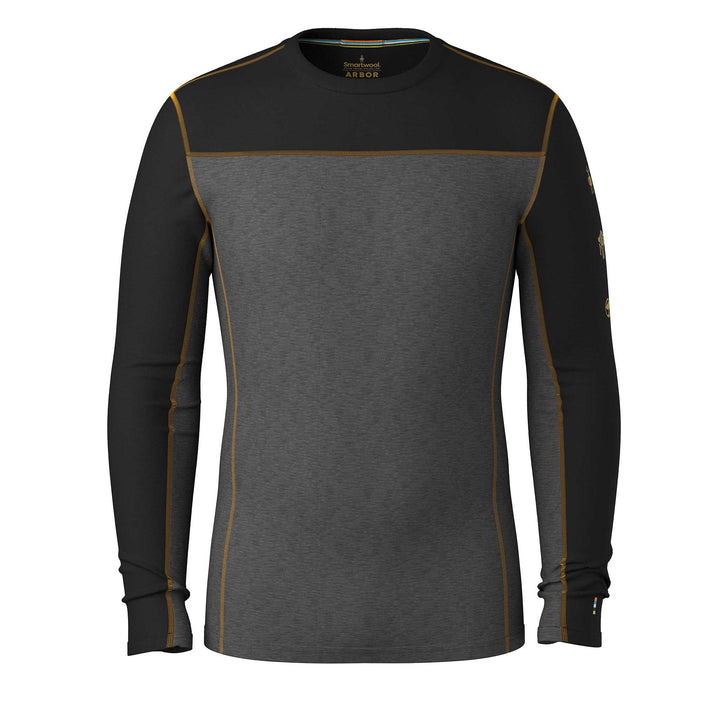 SmartWool Classic Thermal Merino Baselayer Colorblock Crew Top Men's in Charcoal Heather and Black