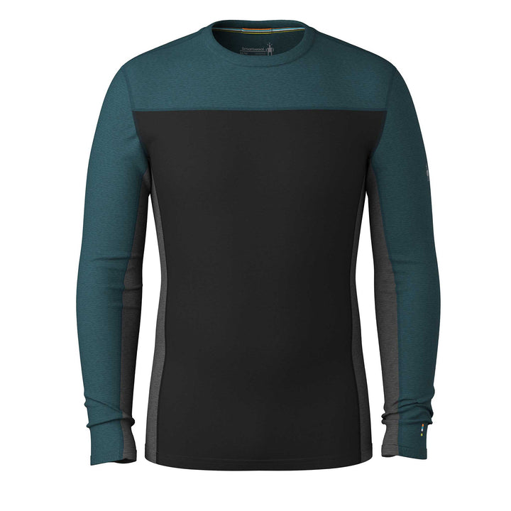 SmartWool Classic Thermal Merino Baselayer Colorblock Crew Top Men's in Twilight Blue and Black