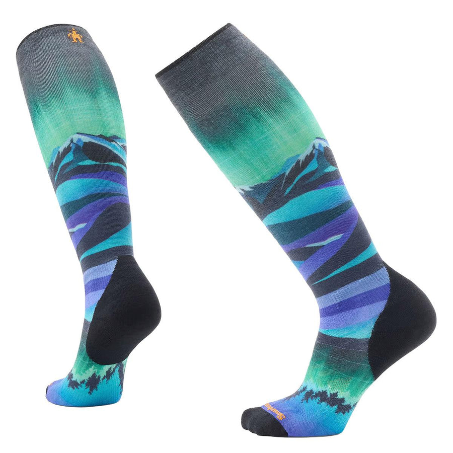 Smartwool Ski Targeted Cushion Compression Print OTC Sock Women's in Black