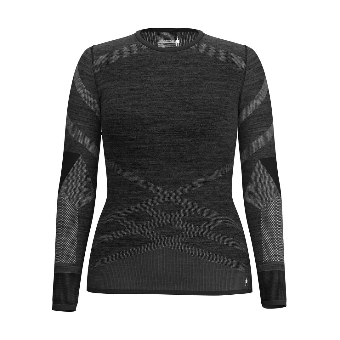 Smartwool Intraknit Thermal Merino Base Layer Crew Women's in Black White