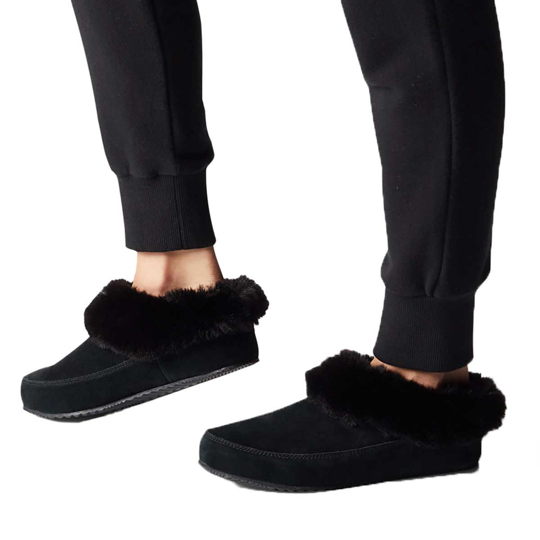Sorel Go Coffee Run Slipper Women's in Black and Sea Salt