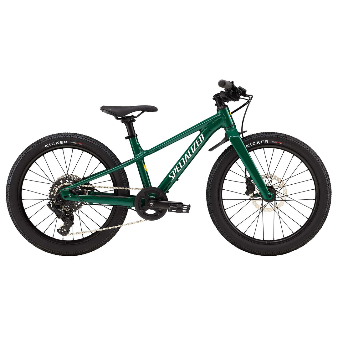 Specialized MY26 Riprock 20 kids' mountain bike in Gloss-Pine-Green-Dune-White-and-California-Sunshine