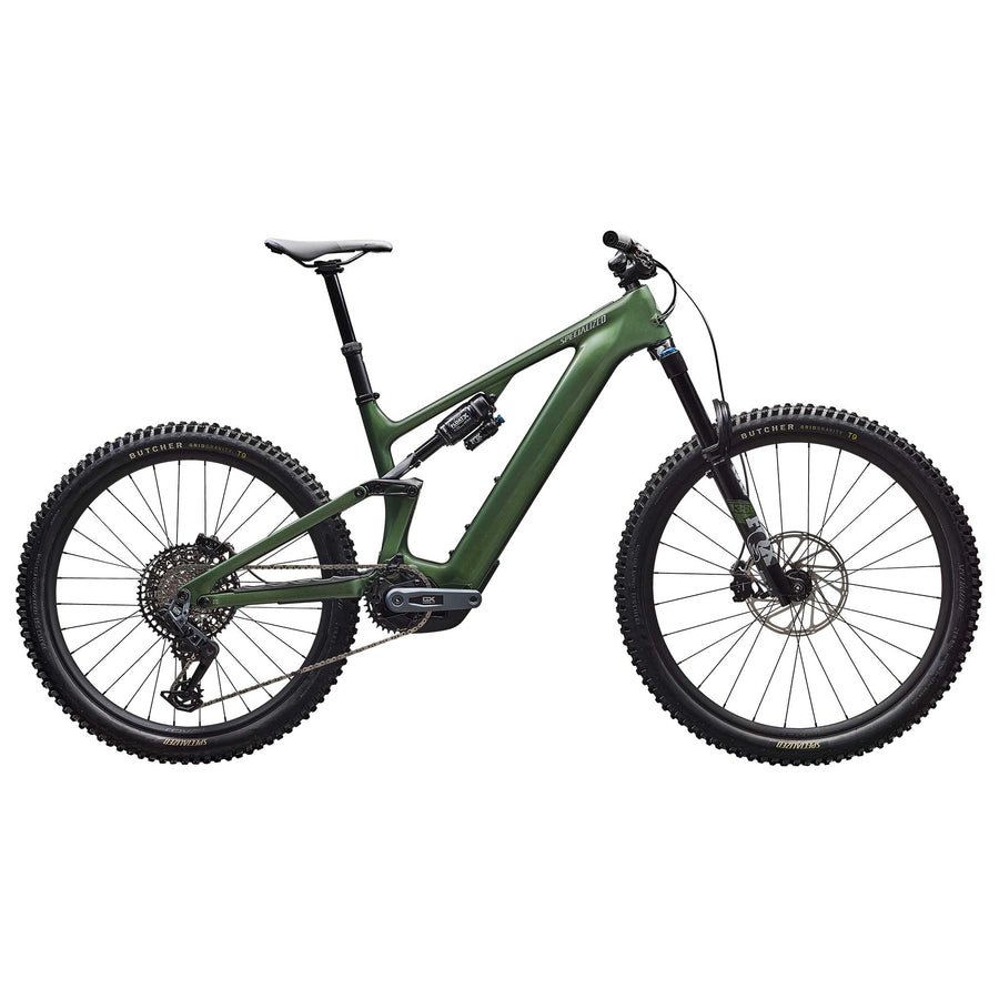 MY26 Turbo Levo 4 Expert electric mountain bike in Gloss-Cypress-Metallic-Silver-Dust