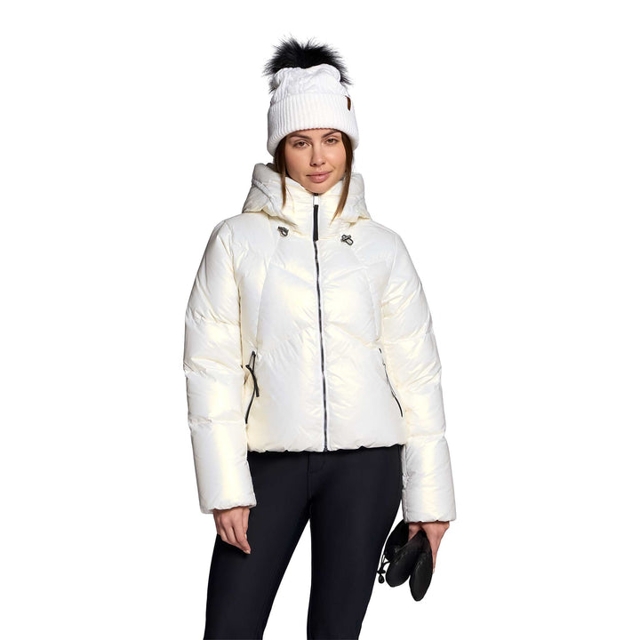 Obermeyer Women's Eris Down Jacket in white.