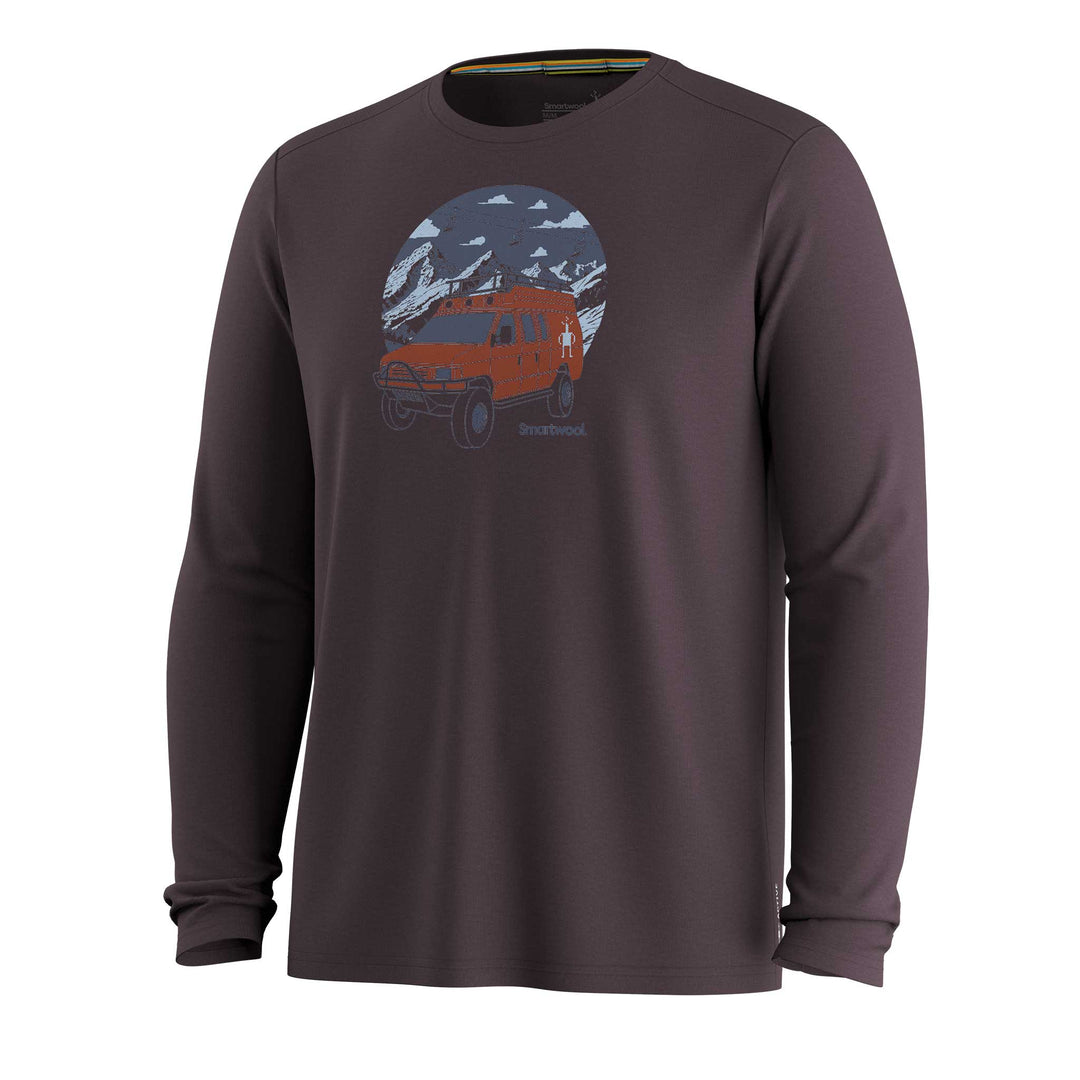 Smartwool First Chair Pursuit Active Long Sleeve Graphic Tee Men's in Mink Heather