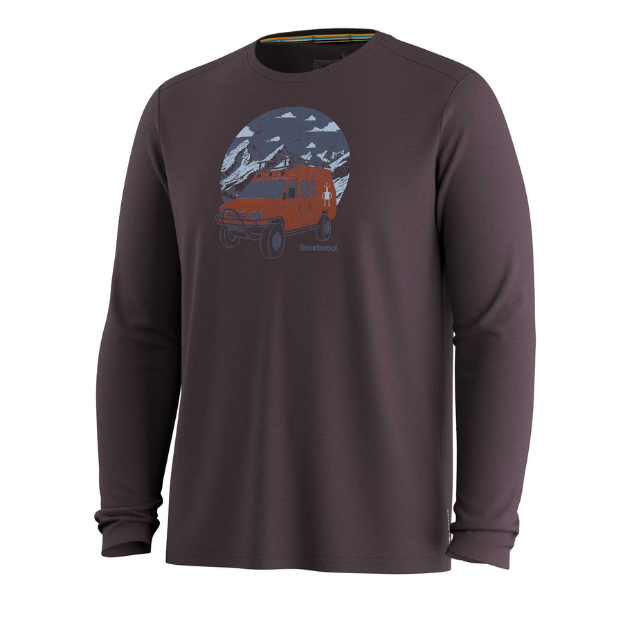 Smartwool First Chair Pursuit Active Long Sleeve Graphic Tee Men's in Mink Heather