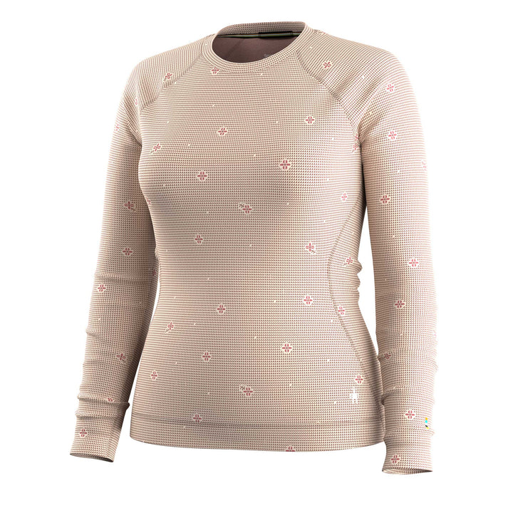 SmartWool Classic Thermal Merino Base Layer Crew Top Women's in Almond Mini Meadow