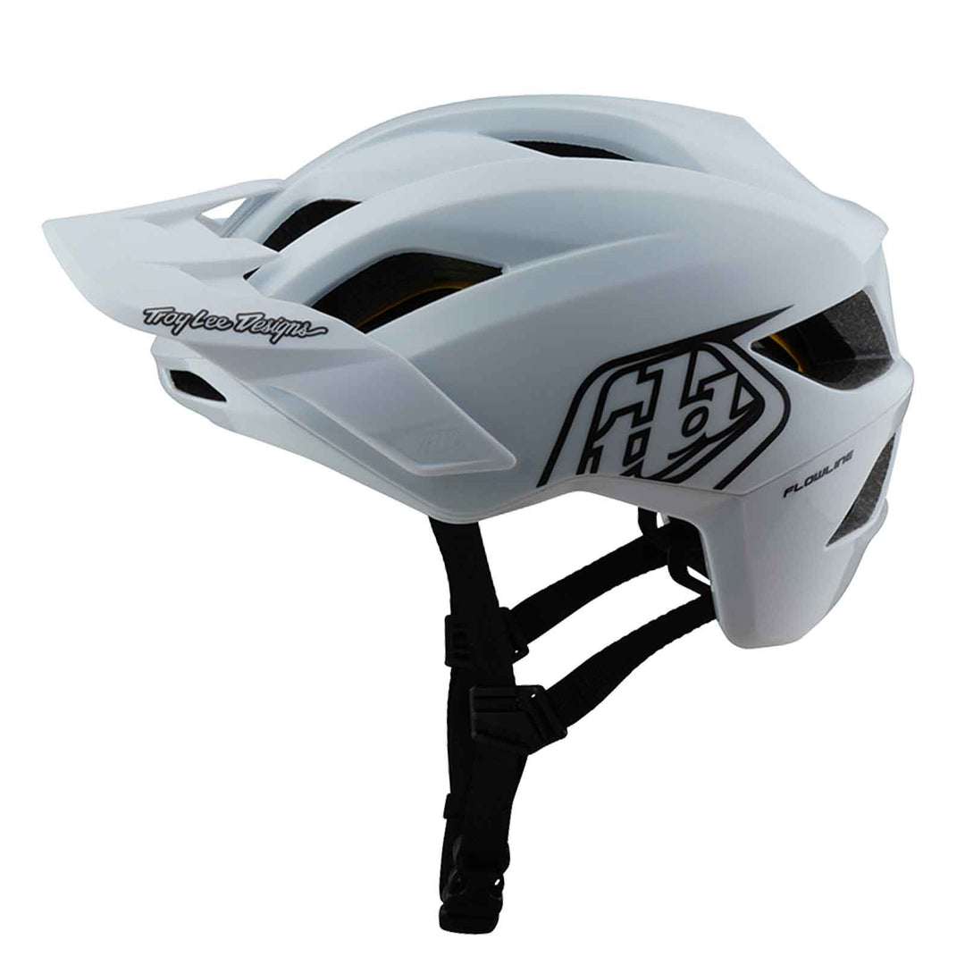 Troy Lee Designs Flowline Helmet with MIPS: Point in Black and White