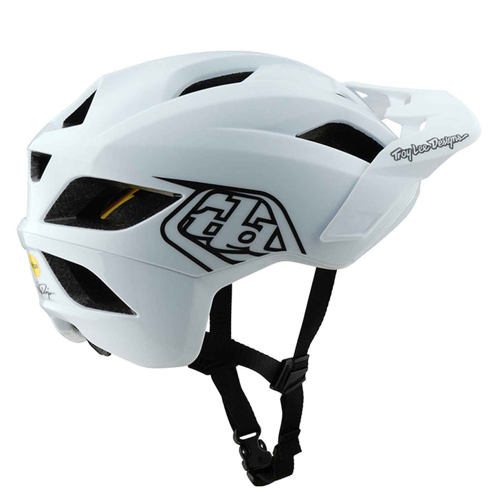 Troy Lee Designs Flowline Helmet with MIPS: Point in Black and White