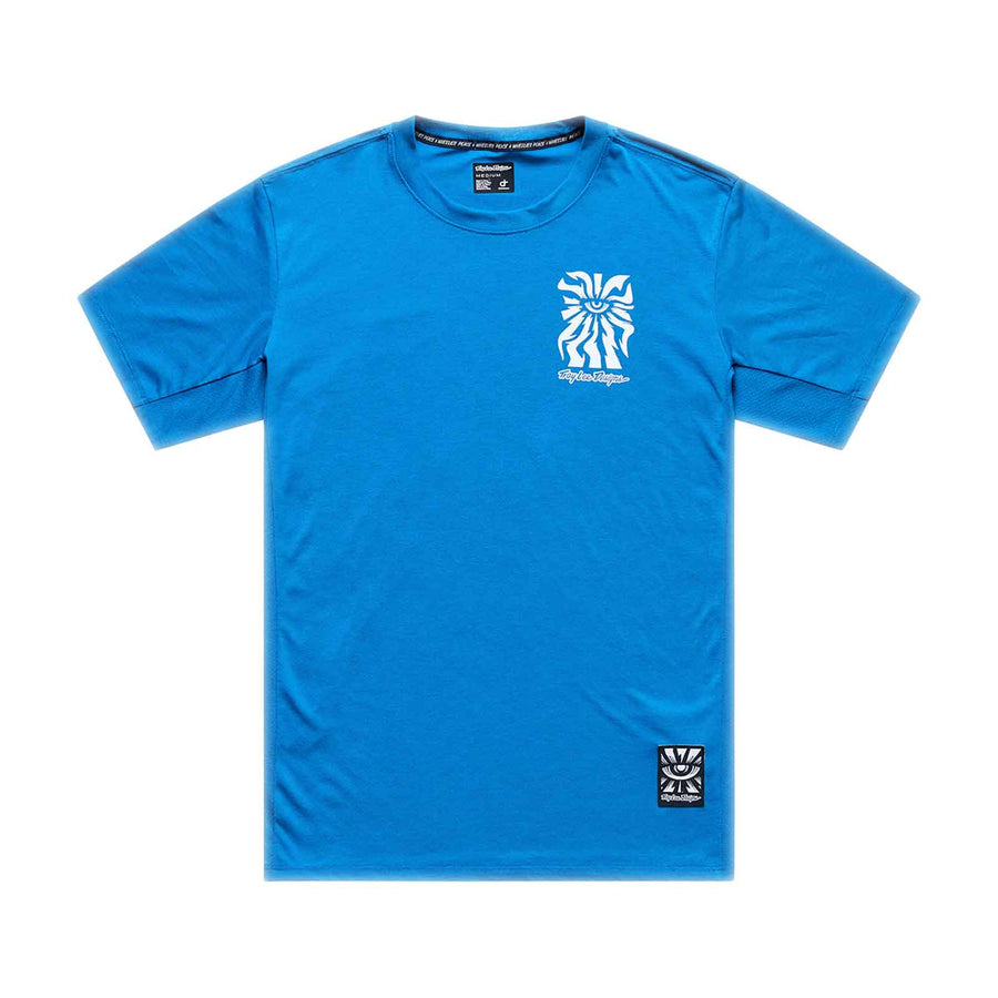 Troy Lee Designs Skyline Short Sleeve Ride Tee - Kids' in One Eye Aero Blue