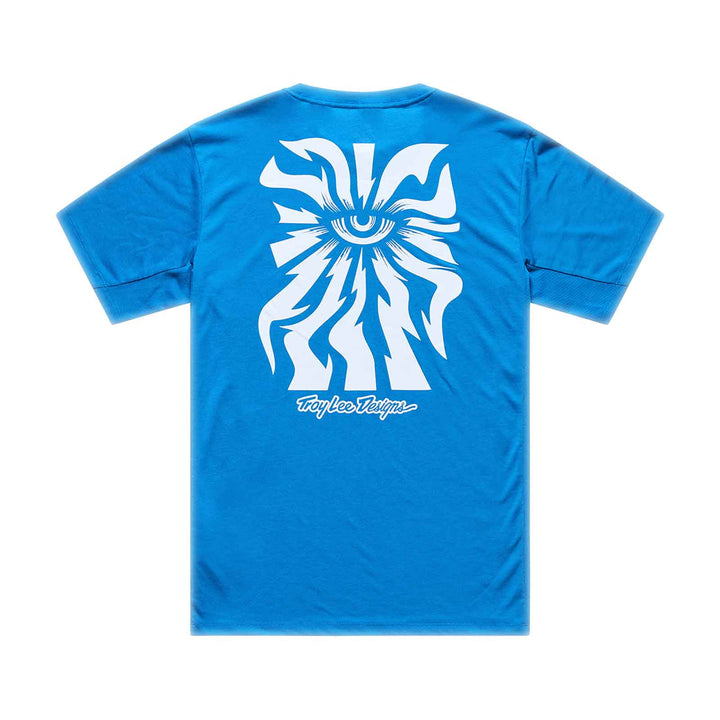 Troy Lee Designs Skyline Short Sleeve Ride Tee - Kids' in One Eye Aero Blue