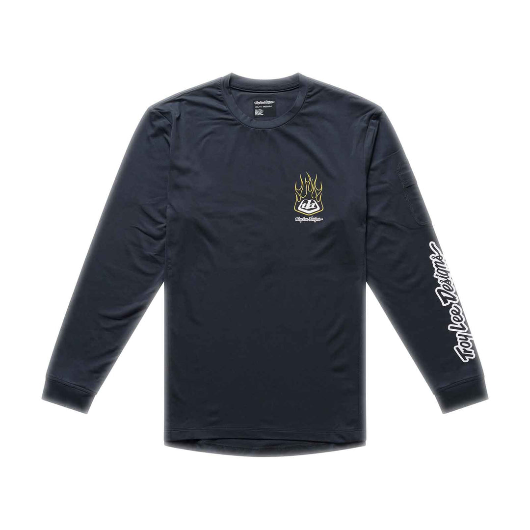 Troy Lee Designs Ruckus Long Sleeve Ride Tee - Kids' in Pressed Carbon