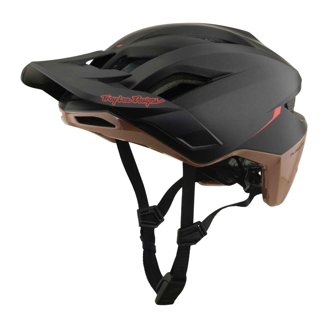 Troy Lee Designs Flowline SE Helmet with MIPS: Stacks in Charcoal and Sienna