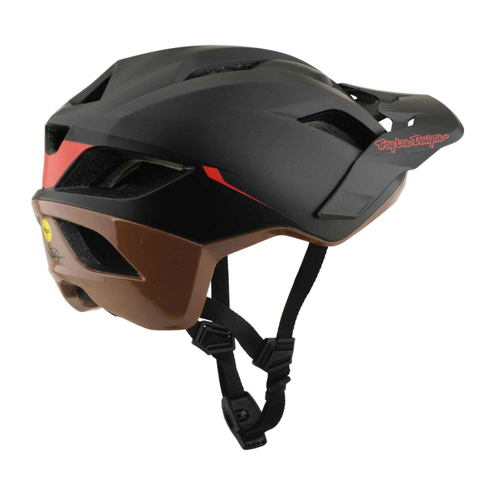 Troy Lee Designs Flowline SE Helmet with MIPS: Stacks in Charcoal and Sienna