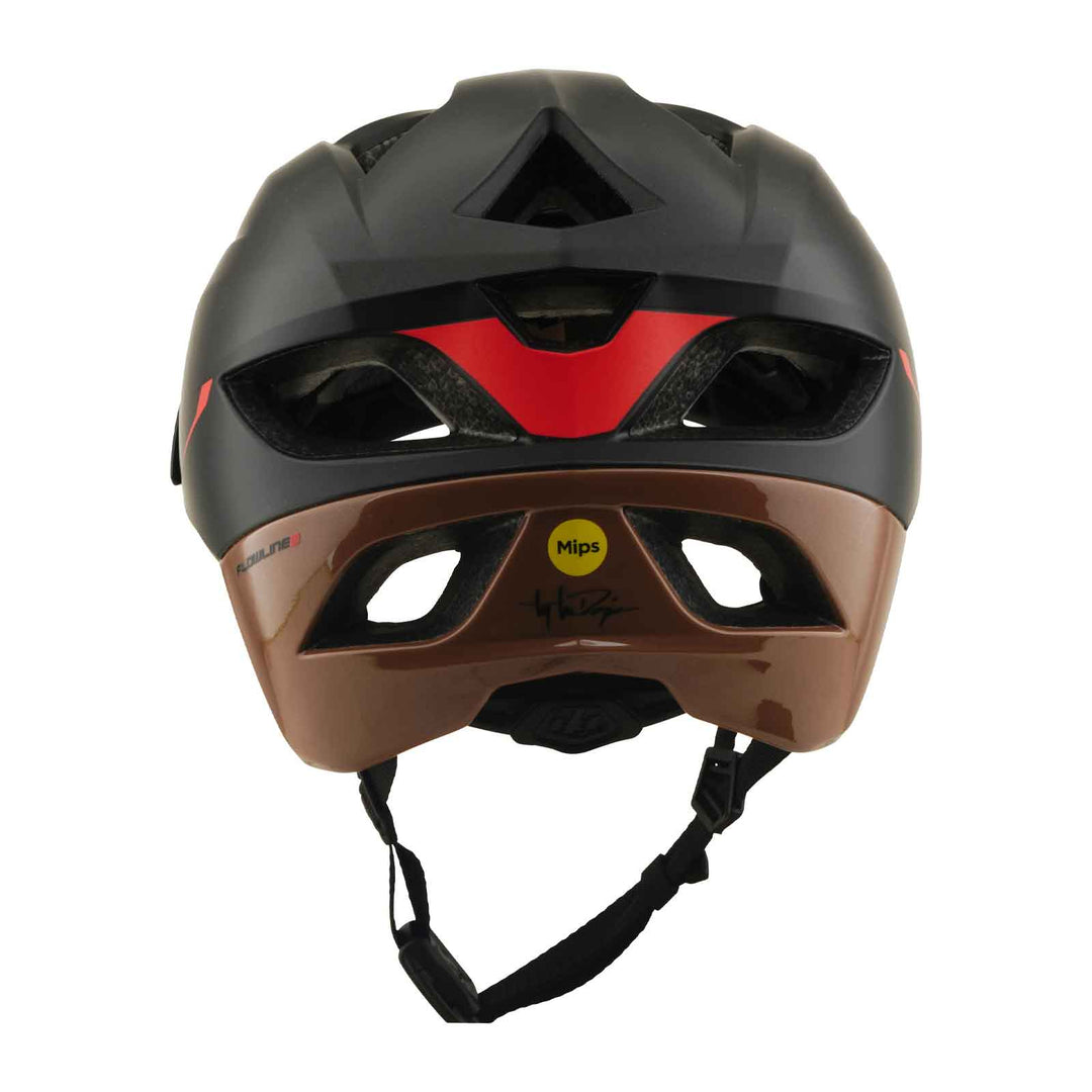 Troy Lee Designs Flowline SE Helmet with MIPS: Stacks in Charcoal and Sienna
