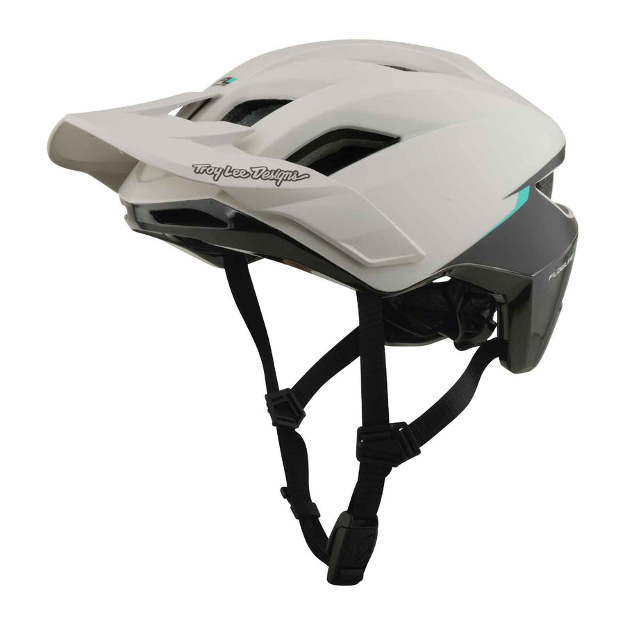 Troy Lee Designs Flowline SE Helmet with MIPS: Stacks in Pumice and Real Teal