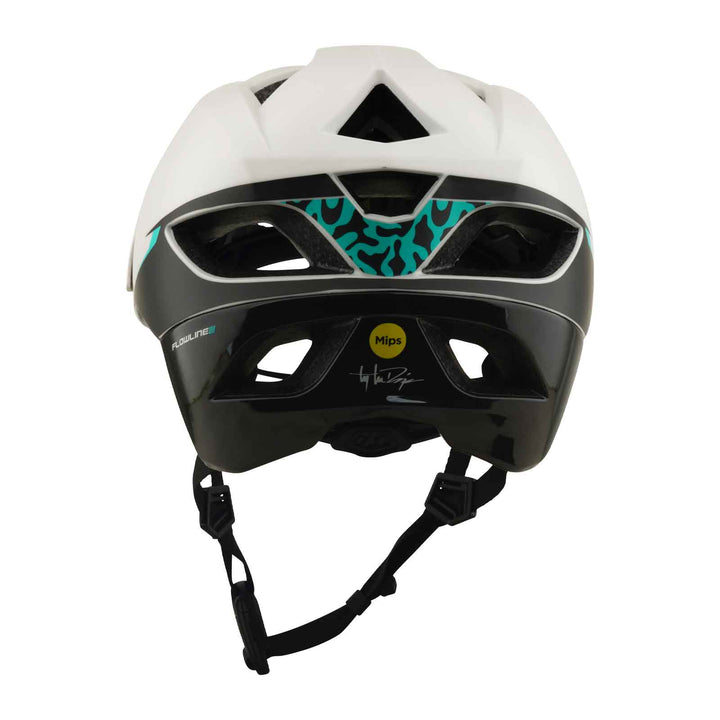 Troy Lee Designs Flowline SE Helmet with MIPS: Stacks in Pumice and Real Teal