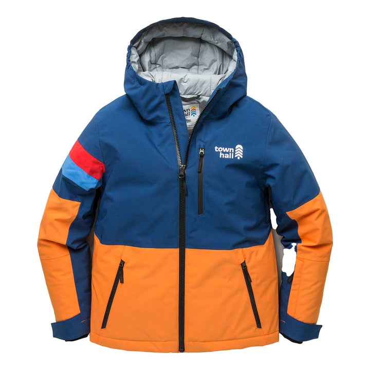 Town Hall Mountain Town Winter Jacket Kids' in Estate Blue and Persimmon Orange