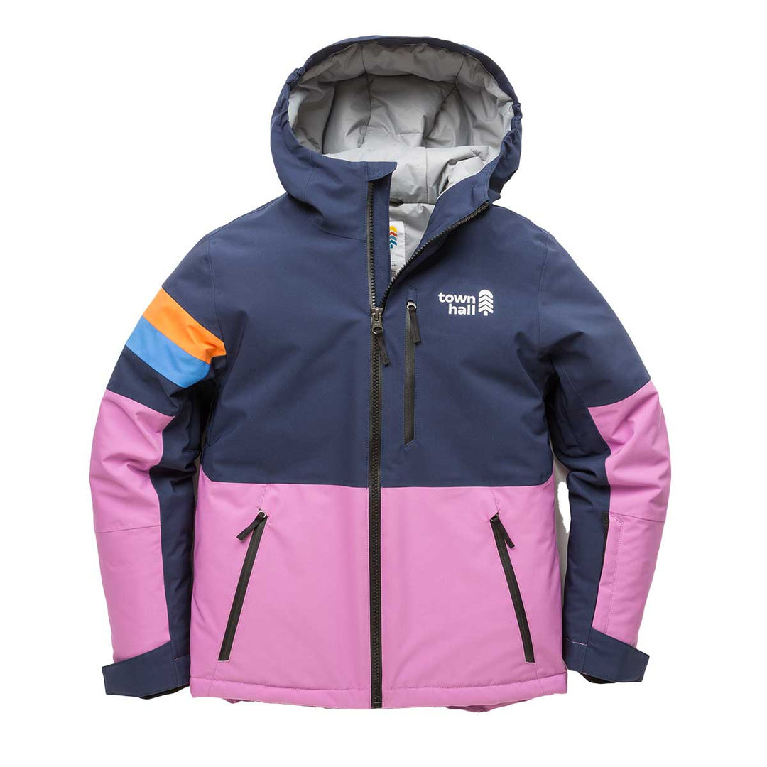 Town Hall Mountain Town Winter Jacket Kids' in Mulberry and Black Iris