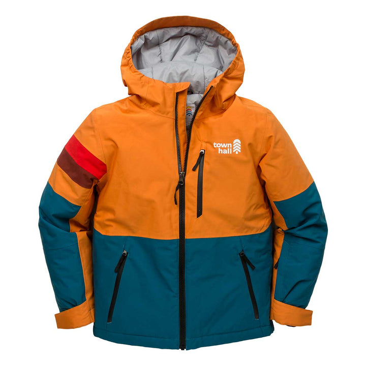 Town Hall Mountain Town Winter Jacket Kids' in Peach Caramel and Blue Coral