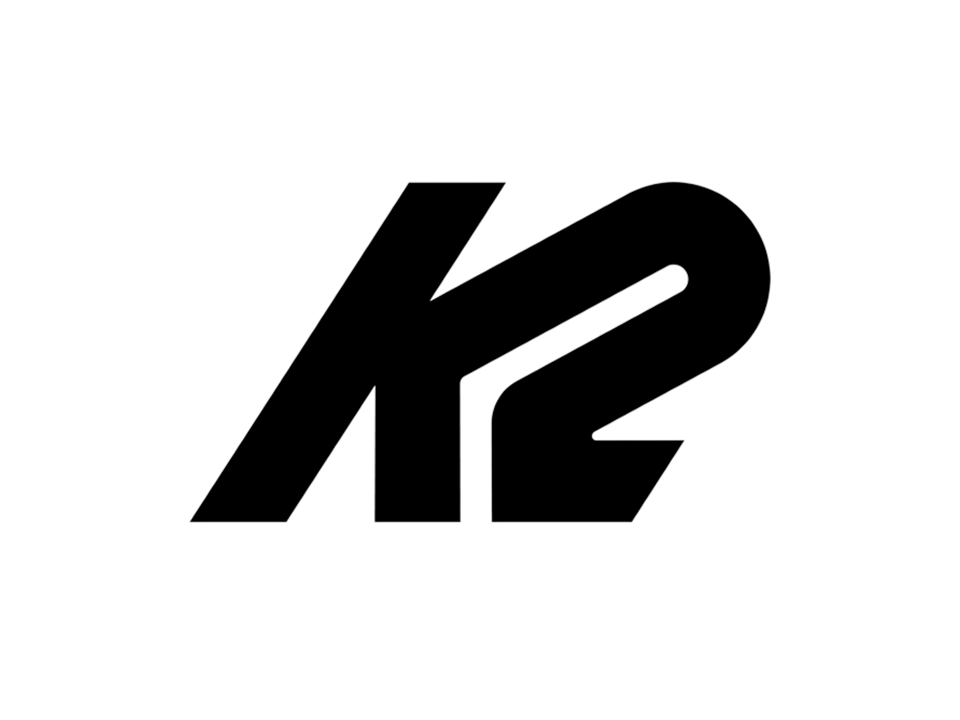 Black 'K2' logo on a white background