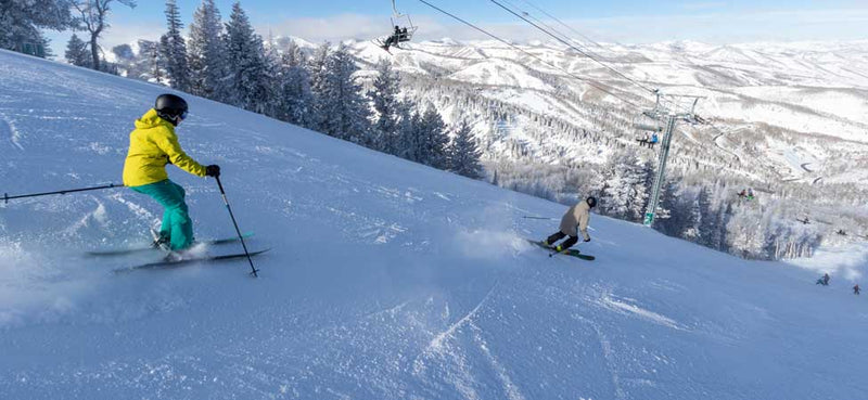 Jans Experts skiing on a groomed run at Deer Valley Resort, Park City, Utah.